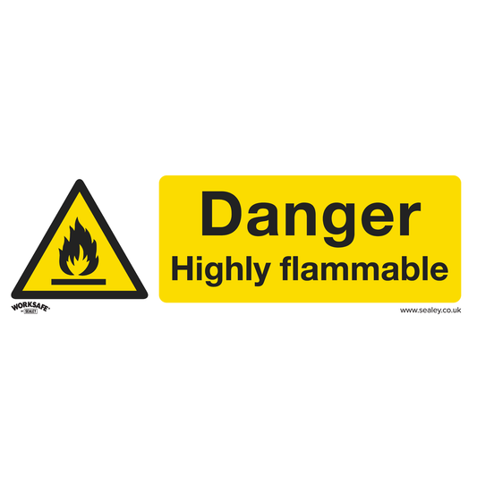 Worksafe SS45P1 Worksafe® Danger Highly Flammable Safety Sign - Rigid Plastic