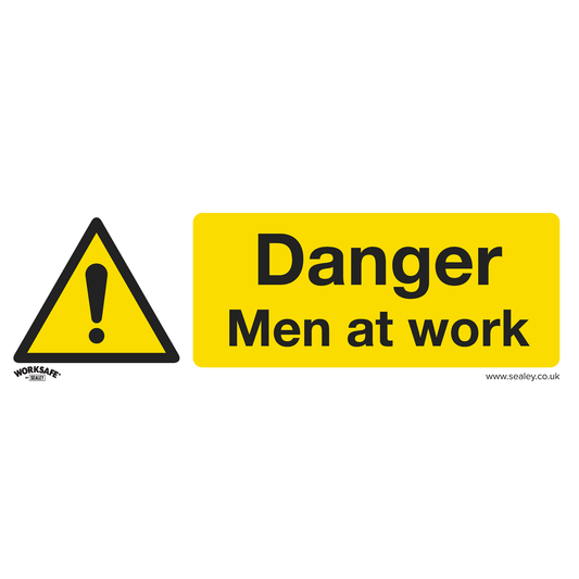 Worksafe SS46V1 Worksafe® Danger Men At Work Safety Sign - Self-Adhesive Vinyl