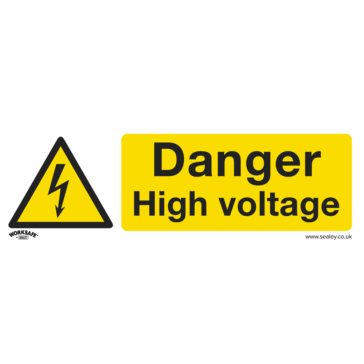Worksafe SS48V1 Worksafe® Danger High Voltage Safety Sign - Self-Adhesive Vinyl