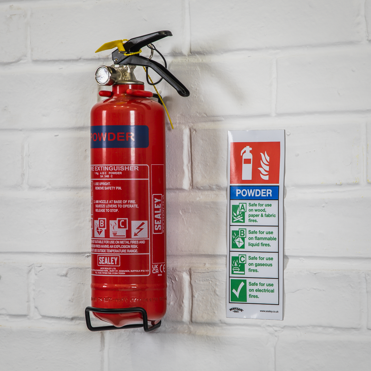 Worksafe SS52P1 Worksafe® Powder Fire Extinguisher Safety Sign - Rigid Plastic