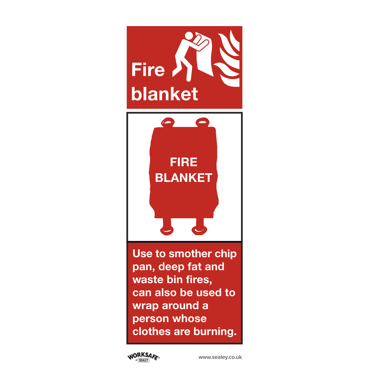 Worksafe SS53V1 Worksafe® Fire Blanket Safety Sign - Self-Adhesive Vinyl