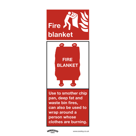 Worksafe SS53V1 Worksafe® Fire Blanket Safety Sign - Self-Adhesive Vinyl