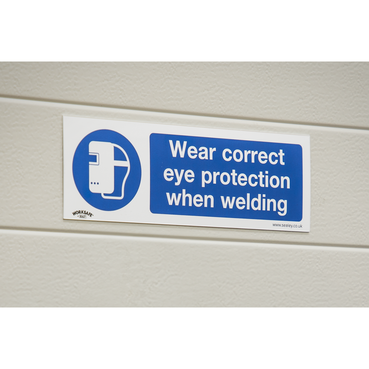 Worksafe SS54V10 Worksafe® Wear Eye Protection When Welding Safety Sign, Self-Adhesive Vinyl - Pack of 10