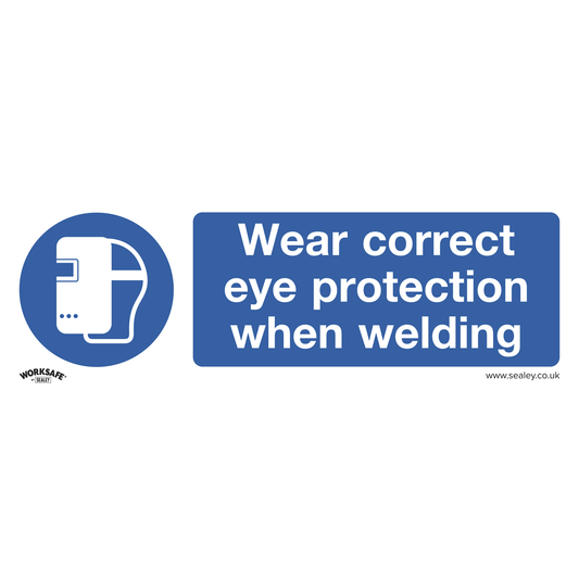 Worksafe SS54V10 Worksafe® Wear Eye Protection When Welding Safety Sign, Self-Adhesive Vinyl - Pack of 10
