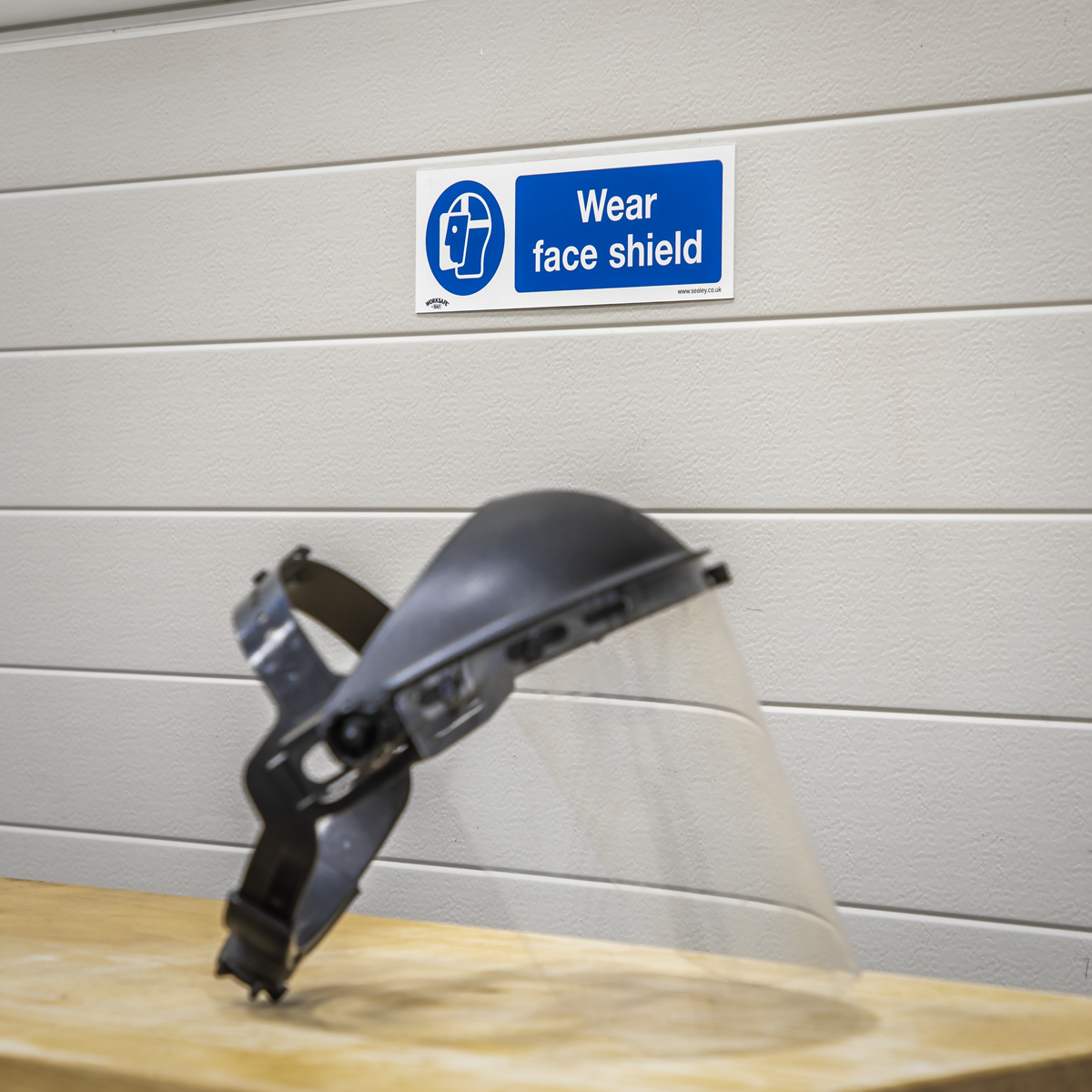 Worksafe SS55V1 Worksafe® Wear Face Shield Safety Sign - Self-Adhesive Vinyl