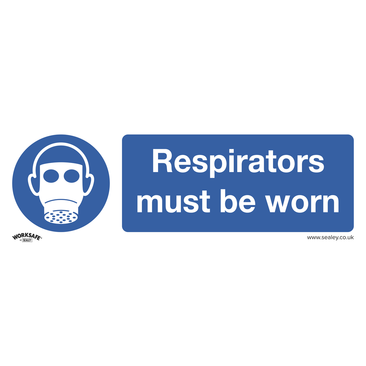 Worksafe SS56P10 Worksafe® Respirators Must Be Worn Safety Sign, Rigid Plastic - Pack of 10
