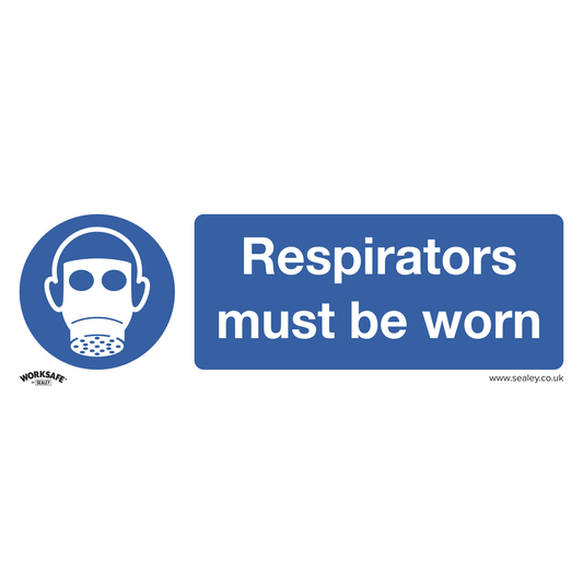 Worksafe SS56P10 Worksafe® Respirators Must Be Worn Safety Sign, Rigid Plastic - Pack of 10