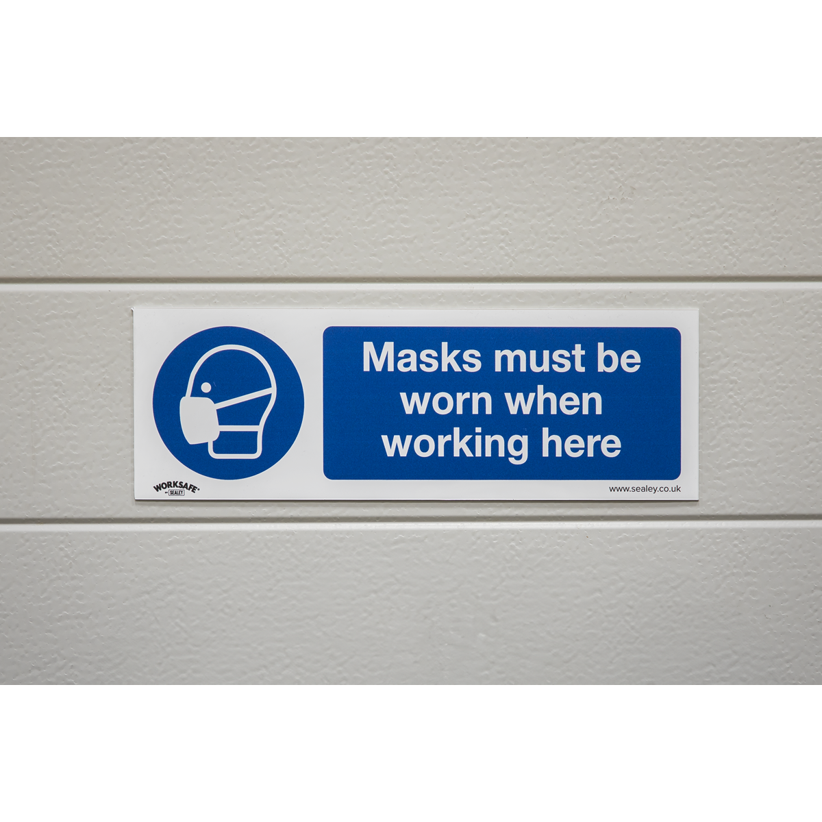 Worksafe SS57P10 Worksafe® Masks Must Be Worn Safety Sign, Rigid Plastic - Pack of 10