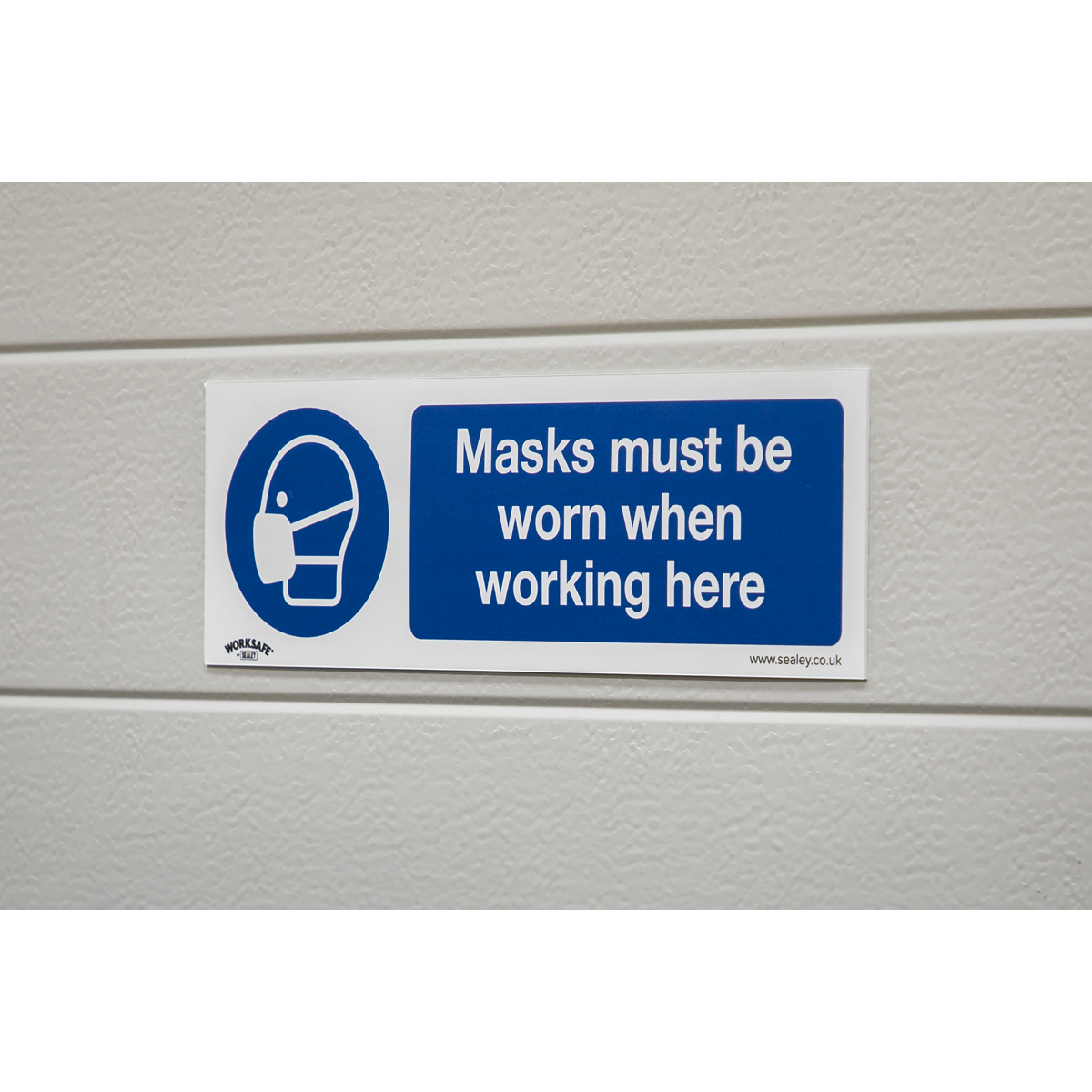 Worksafe SS57P10 Worksafe® Masks Must Be Worn Safety Sign, Rigid Plastic - Pack of 10