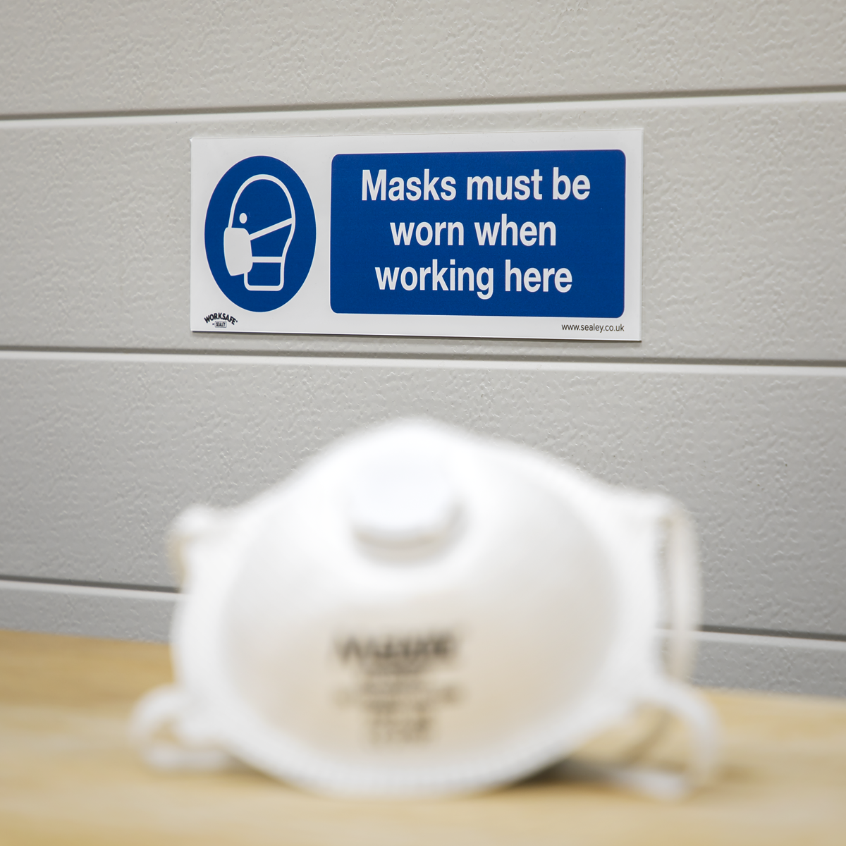 Worksafe SS57V1 Worksafe® Masks Must Be Worn Safety Sign - Self-Adhesive Vinyl