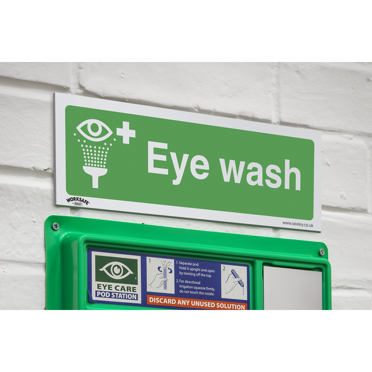Worksafe SS58P1 Worksafe® Eye Wash Safety Sign - Rigid Plastic