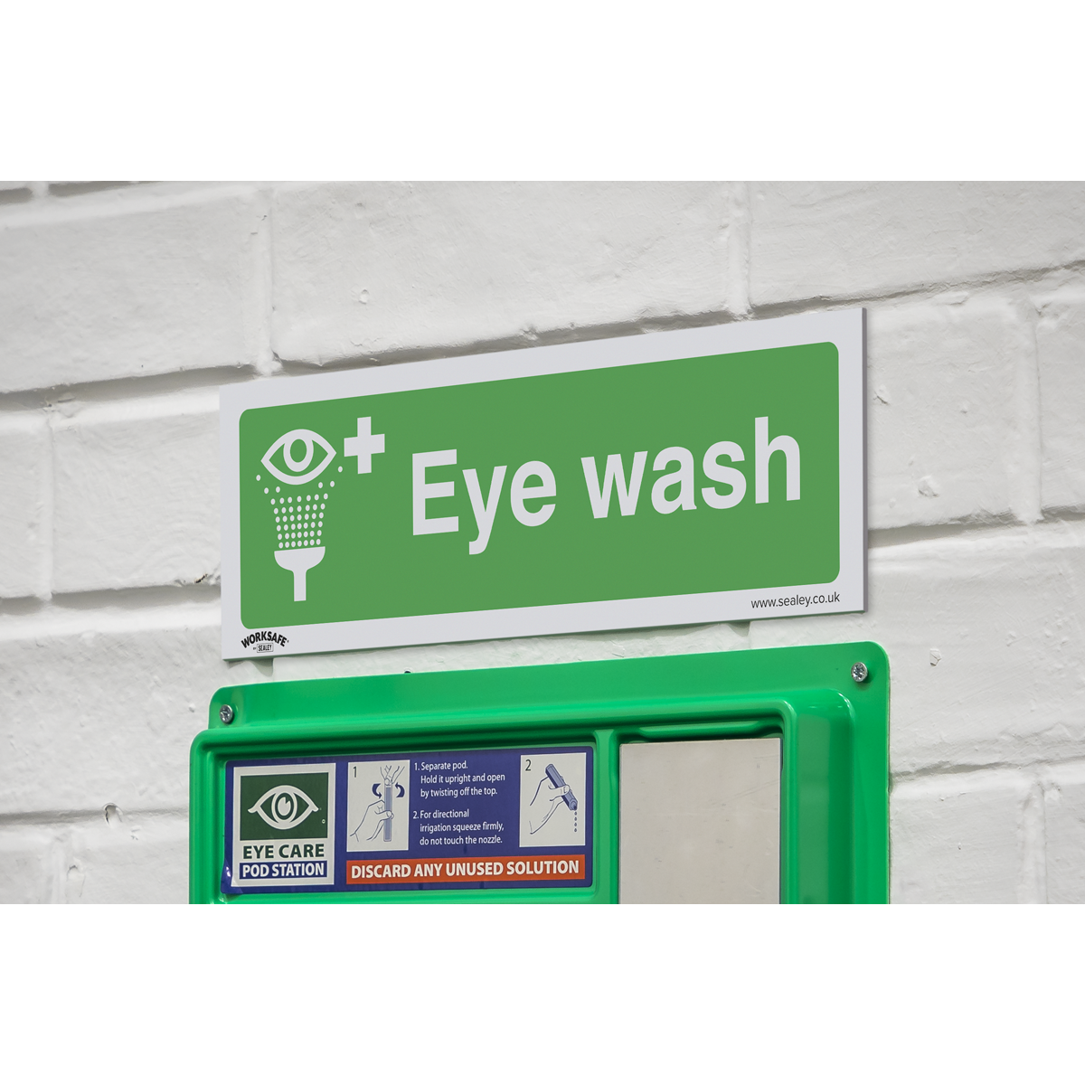 Worksafe SS58P1 Worksafe® Eye Wash Safety Sign - Rigid Plastic