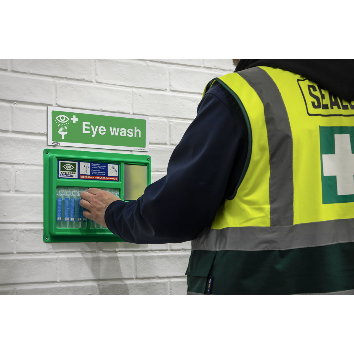 Worksafe SS58P1 Worksafe® Eye Wash Safety Sign - Rigid Plastic