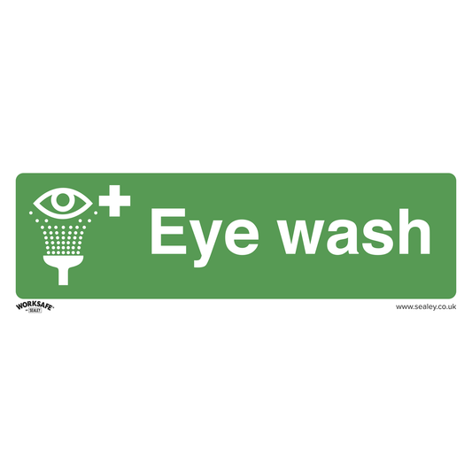 Worksafe SS58P1 Worksafe® Eye Wash Safety Sign - Rigid Plastic
