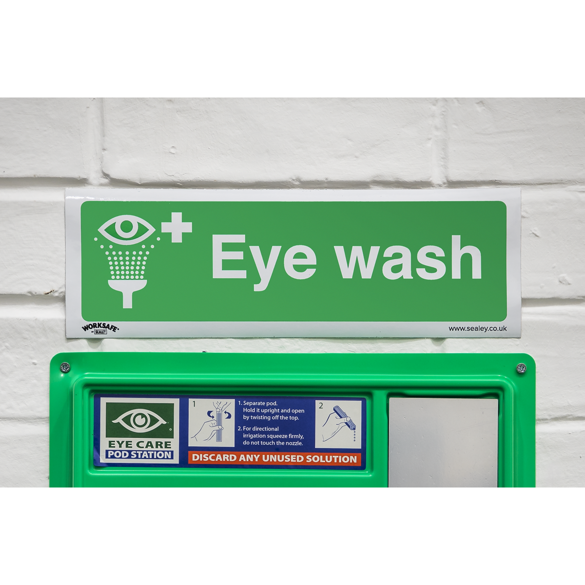 Worksafe SS58V1 Worksafe® Eye Wash Safety Sign - Self-Adhesive Vinyl