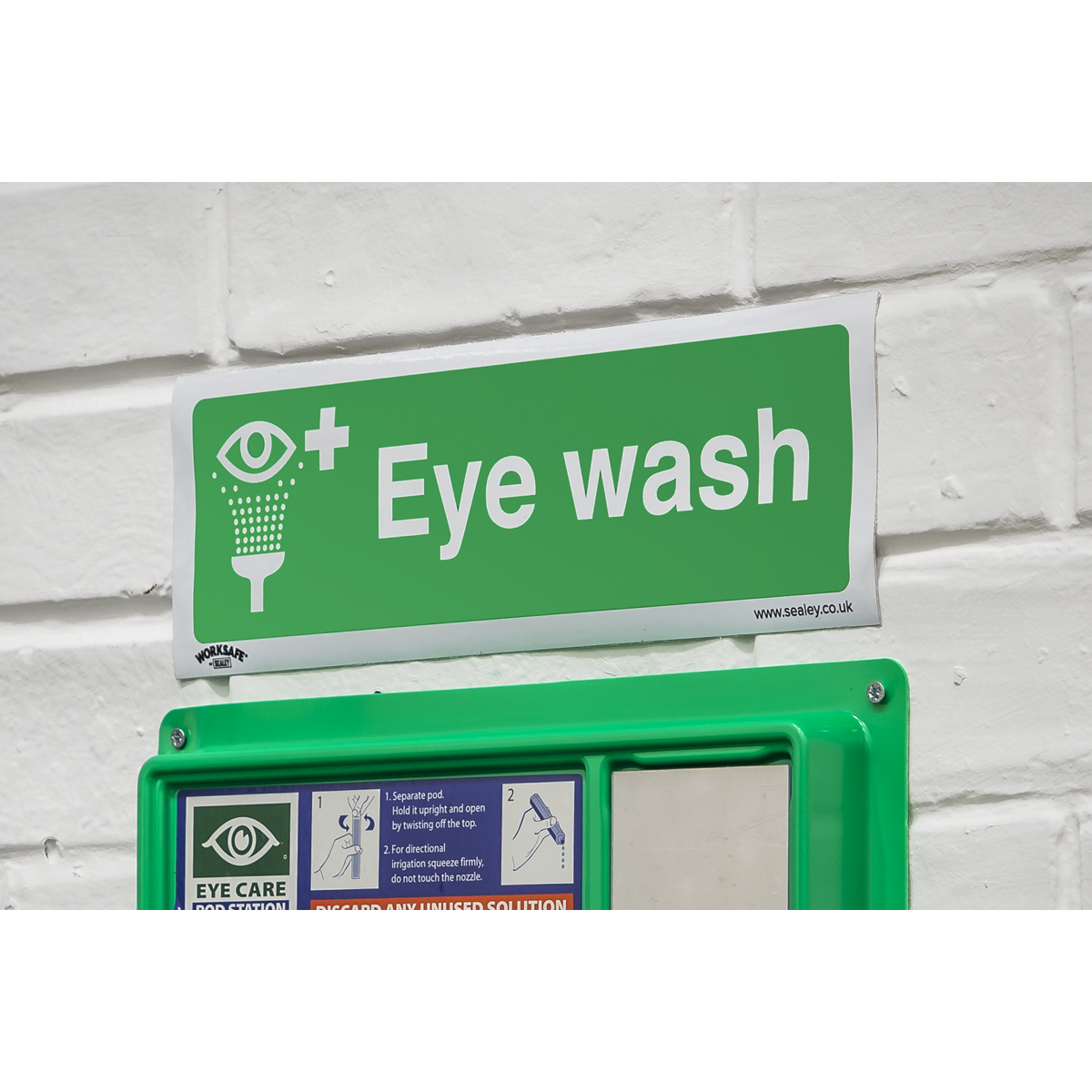Worksafe SS58V1 Worksafe® Eye Wash Safety Sign - Self-Adhesive Vinyl