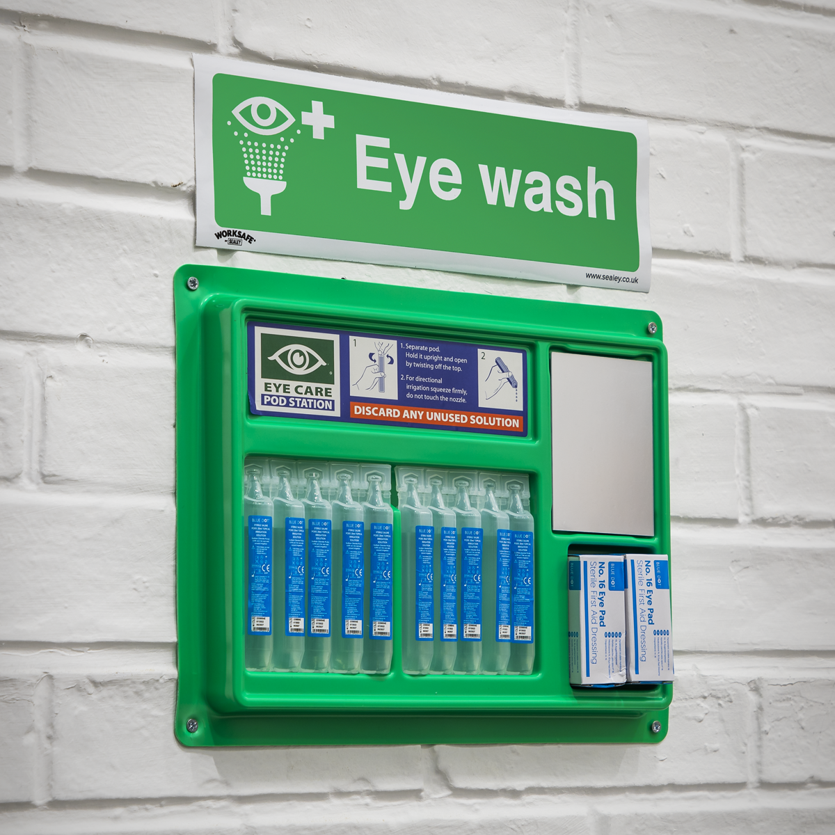 Worksafe SS58V1 Worksafe® Eye Wash Safety Sign - Self-Adhesive Vinyl