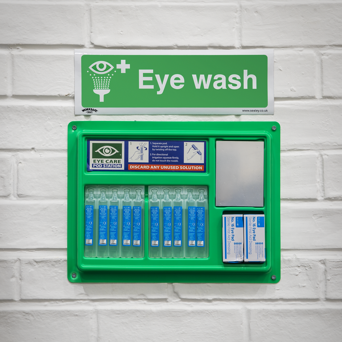 Worksafe SS58V1 Worksafe® Eye Wash Safety Sign - Self-Adhesive Vinyl
