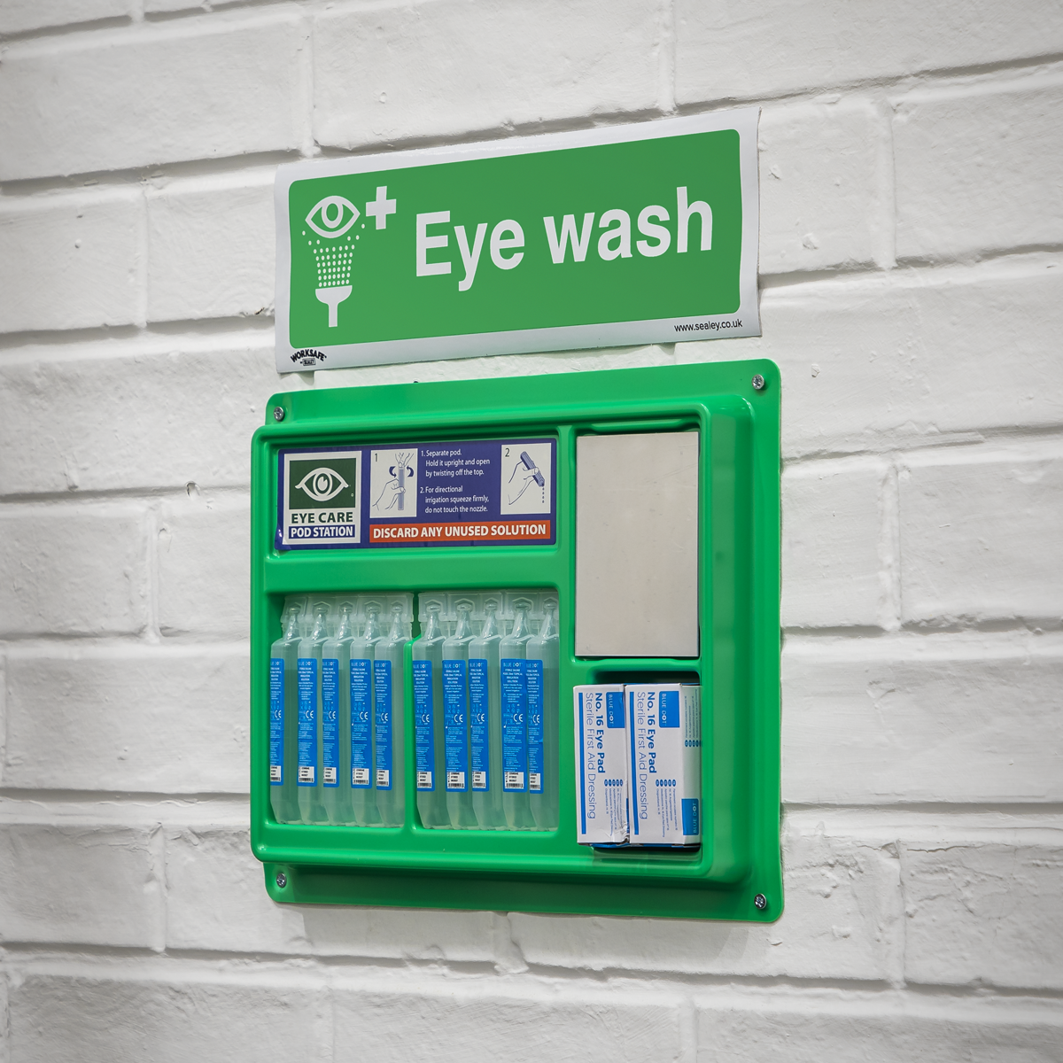 Worksafe SS58V1 Worksafe® Eye Wash Safety Sign - Self-Adhesive Vinyl