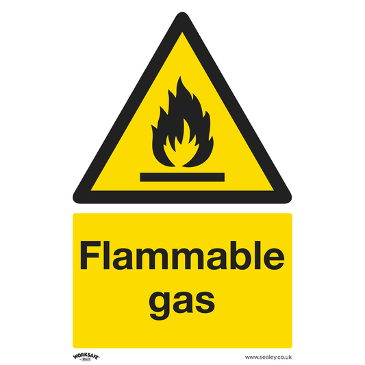 Worksafe SS59P1 Worksafe® Flammable Gas Safety Sign - Rigid Plastic