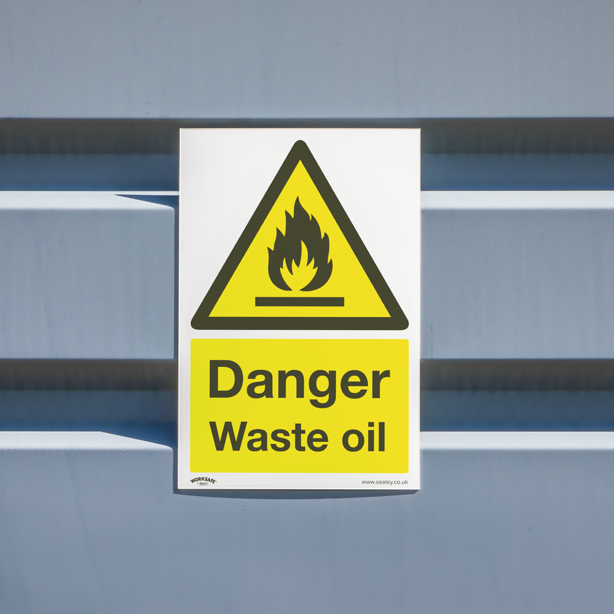 Worksafe SS60P10 Worksafe® Danger Waste Oil Safety Sign, Rigid Plastic - Pack of 10