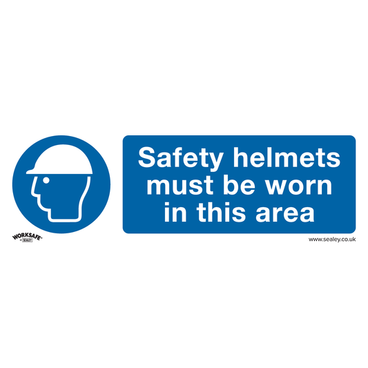 Worksafe SS8P1 Worksafe® Safety Helmets Must Be Worn In This Area Safety Sign - Rigid Plastic