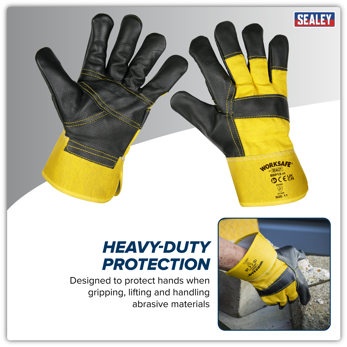 Worksafe SSP13 Worksafe® Rigger's Gloves with Hide Palm - Pair