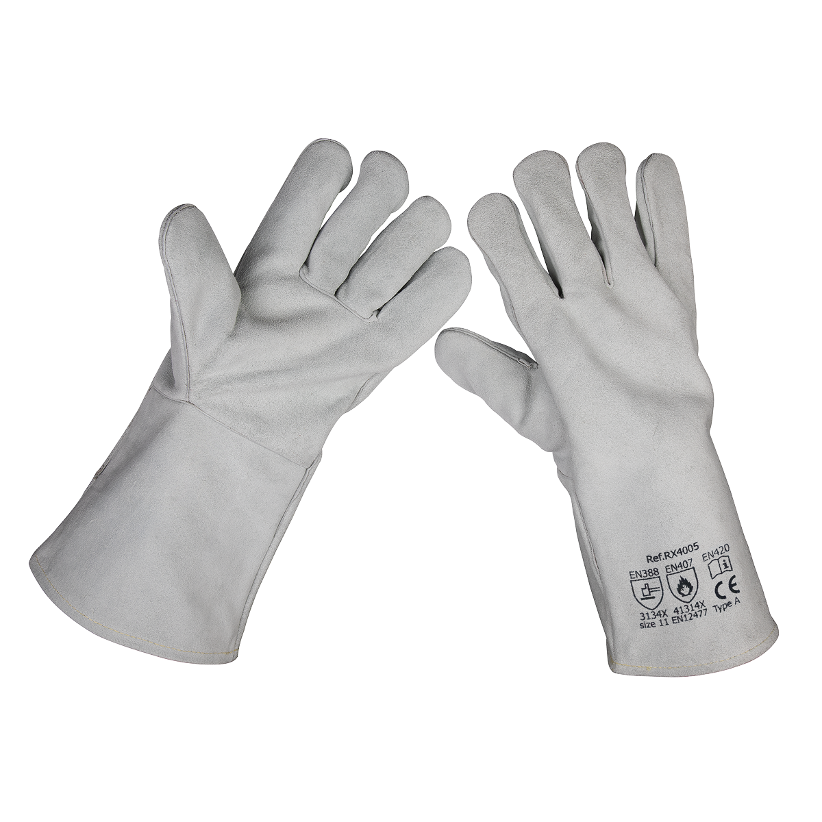 Worksafe SSP151 Worksafe Heavy-Duty Leather Lined Welding Gauntlets, Extra-Large - Pair