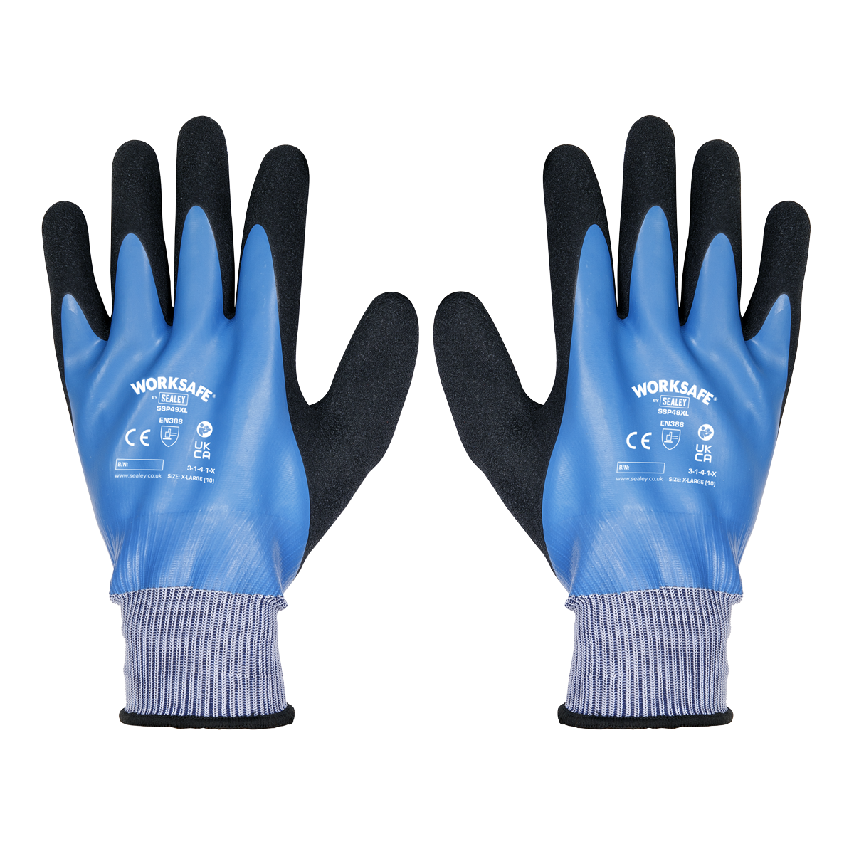 Worksafe SSP49XL/6 Worksafe® Waterproof Latex Gloves, X-Large - Pack of 6 Pairs