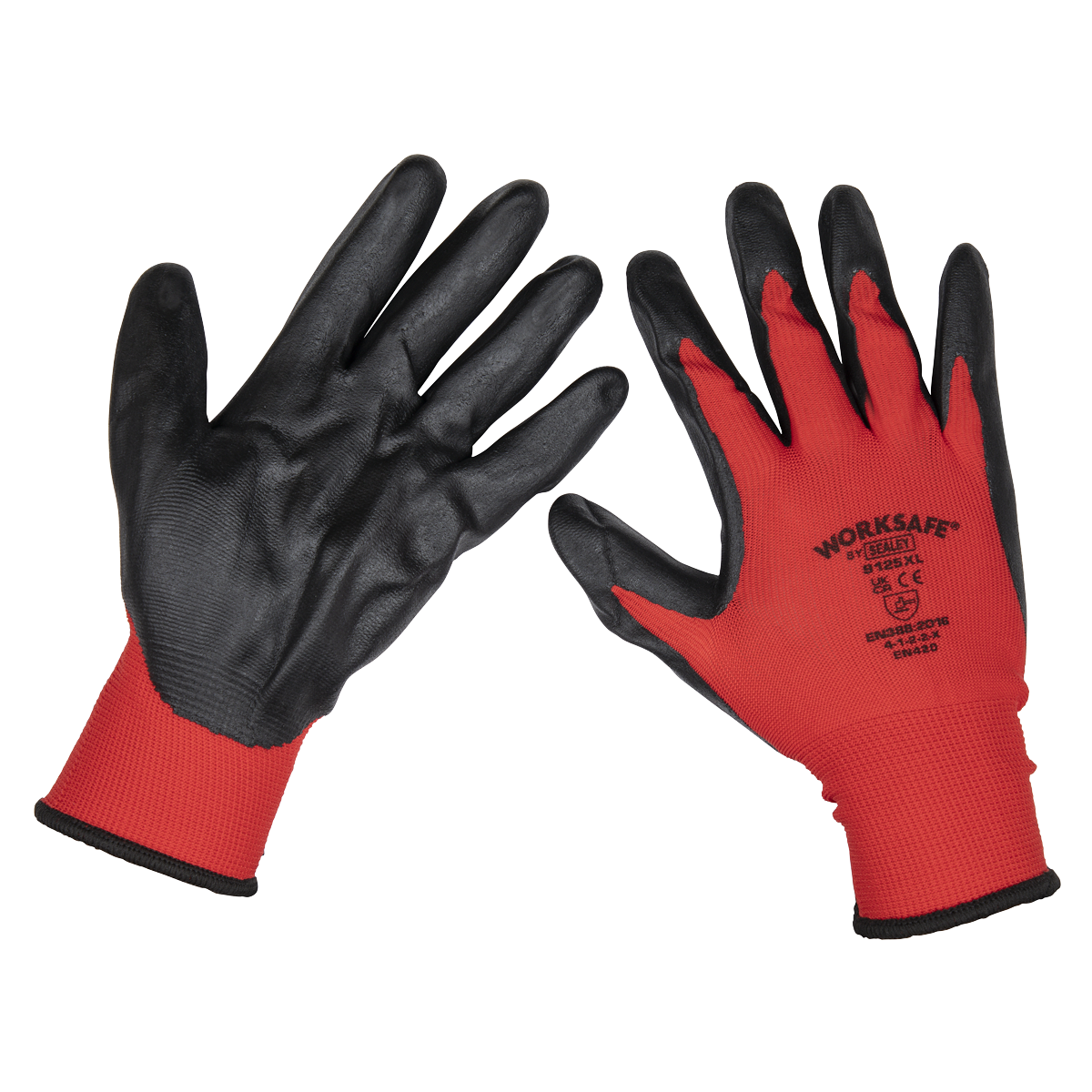Worksafe TSP125XL/6 Worksafe® Nitrile Palm Gloves, X-Large - Pack of 6 Pairs