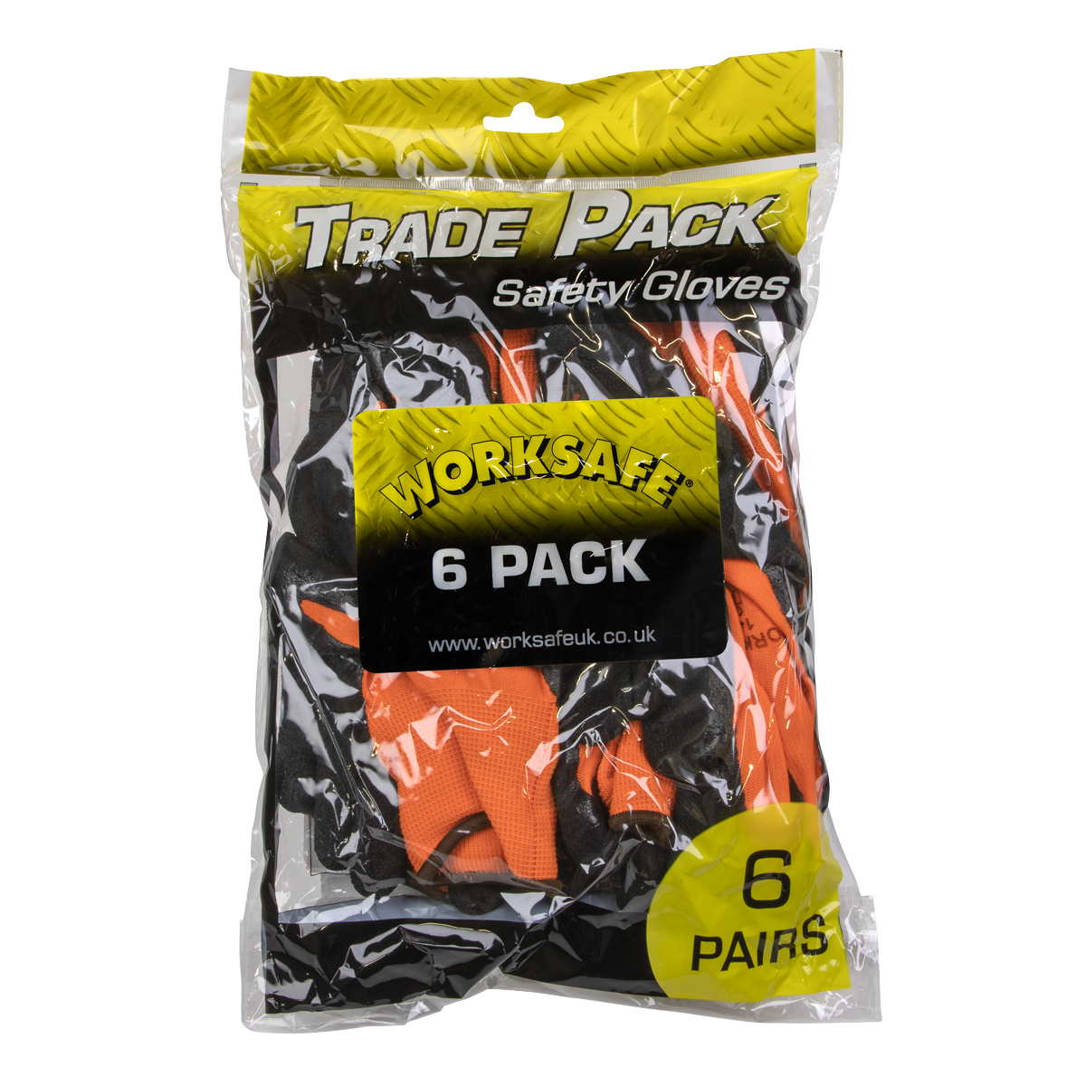 Worksafe TSP140L/6 Worksafe® Foam Latex Grippa Gloves, Large - Pack of 6 Pairs