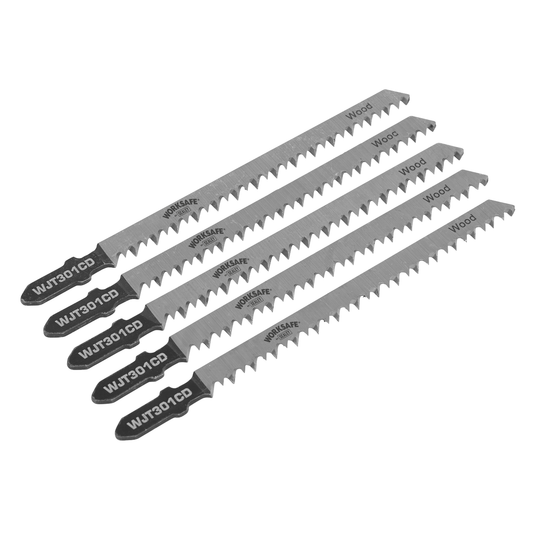 Worksafe WJT301CD Worksafe® Jigsaw Blade for Wood & Plastics 90mm 8tpi - Pack of 5