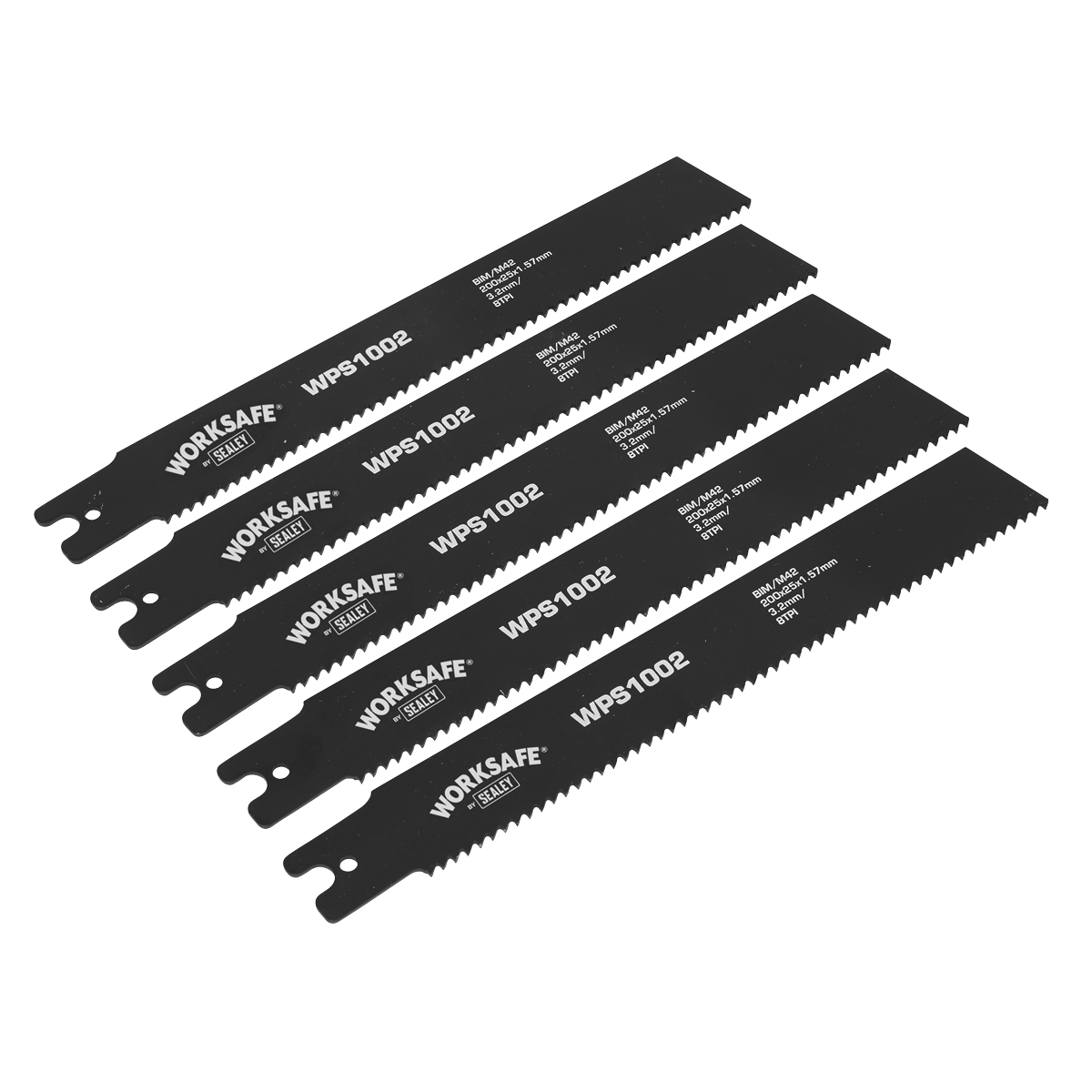 Worksafe WPS1002 Worksafe® Pipe Saw Blade 200 x 25 x 1.7mm 8tpi - Pack of 5