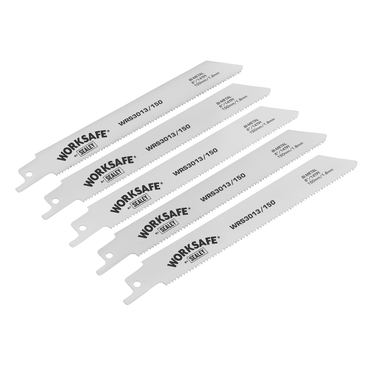 Worksafe WRS3013/150 Worksafe® Reciprocating Saw Blade 150mm 14tpi - Pack of 5