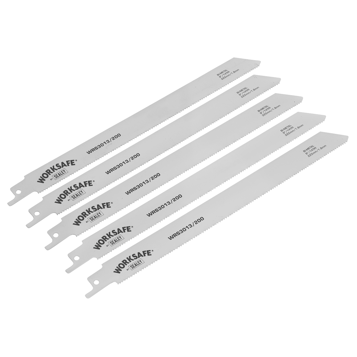 Worksafe WRS3013/200 Worksafe® Reciprocating Saw Blade 225mm 14tpi - Pack of 5