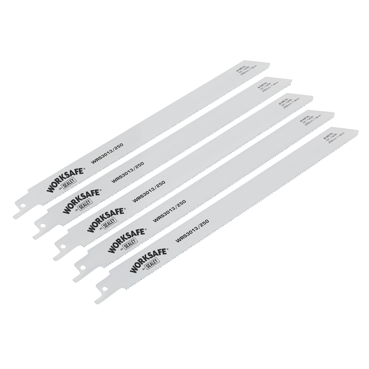Worksafe WRS3013/250 Worksafe® Reciprocating Saw Blade 250mm 14tpi - Pack of 5