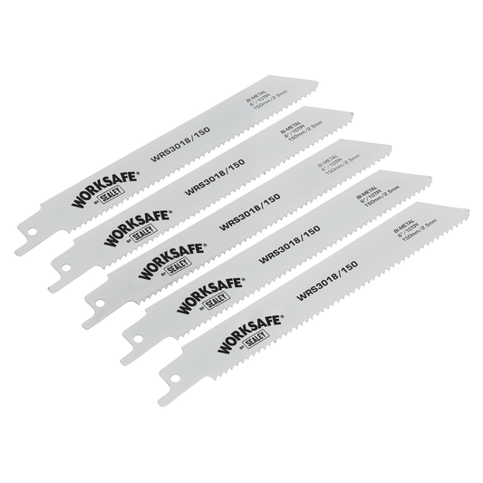Worksafe WRS3018/150 Worksafe® Reciprocating Saw Blade 150mm 10tpi - Pack of 5