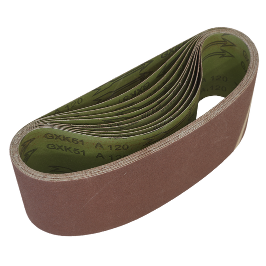 Worksafe WSB61120 Worksafe® 100 x 610mm Sanding Belt 120Grit - Pack of 10